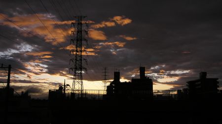 雨上がりの夕暮れ