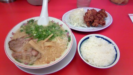 唐揚げ定食＠コク旨ラーメン（1080円）