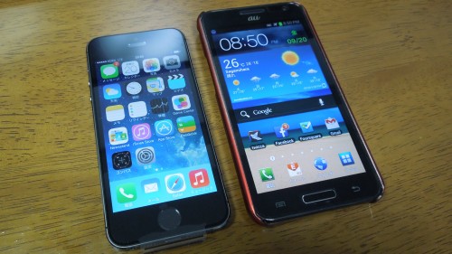 GalaxyS2とiPhone5sの比較