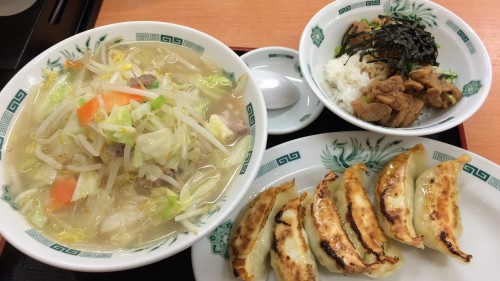 野菜たっぷりタンメン＋焼鶏丼＋餃子セット